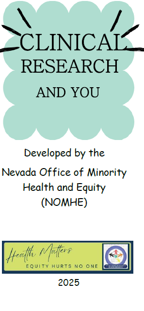 The cover page of NOMHE brochure about Clinical Trial Research